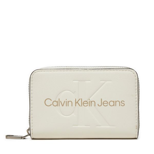 Calvin Klein Jeans Малък дамски портфейл Calvin Klein Jeans Zip Around Mono K60K612255 Бял