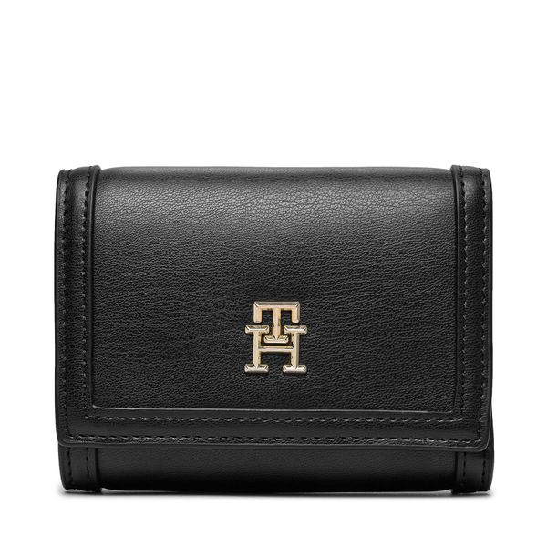 Tommy Hilfiger Малък дамски портфейл Tommy Hilfiger Th City Med Flap Wallet AW0AW15746 Black BDS