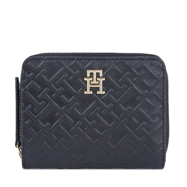 Tommy Hilfiger Малък дамски портфейл Tommy Hilfiger Th Refined Med Za Mono AW0AW15755 Black BDS