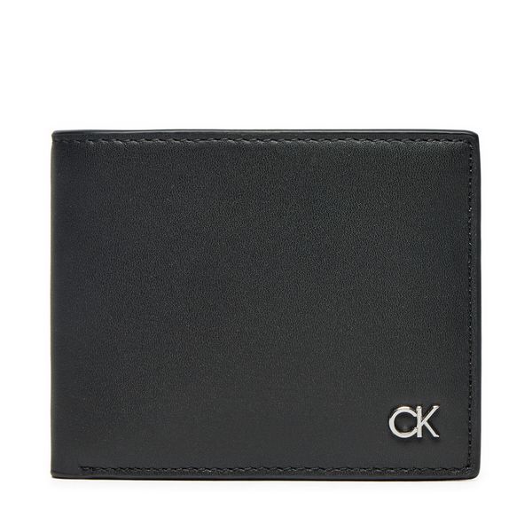 Calvin Klein Малък мъжки портфейл Calvin Klein Metal Ck Bifold 6Cc K50K512289 Черен