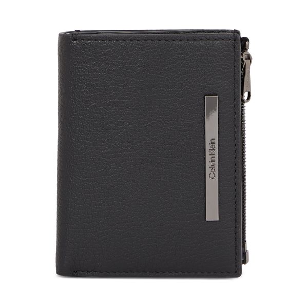 Calvin Klein Малък мъжки портфейл Calvin Klein Modern Bar Trifold 6Cc Detach K50K510886 Черен
