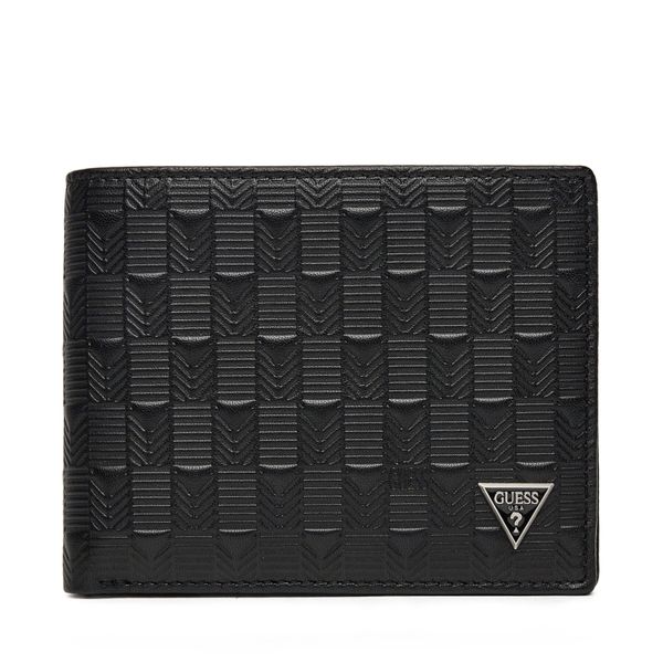 Guess Малък мъжки портфейл Guess SMMADL LEA20 Черен