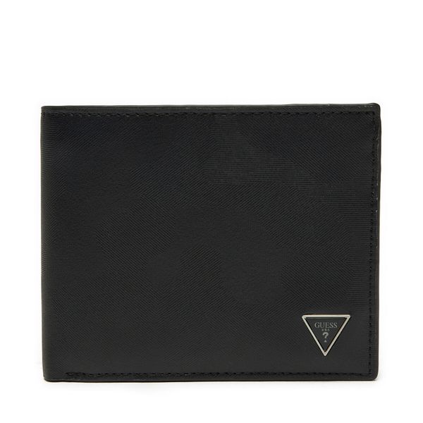Guess Малък мъжки портфейл Guess SMMTCF LEA20 Черен