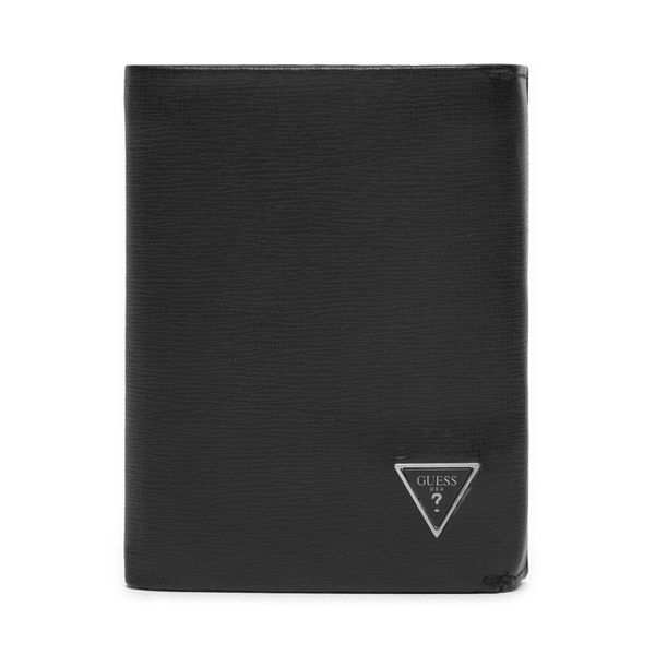 Guess Малък мъжки портфейл Guess SMMTSL LEA65 Черен