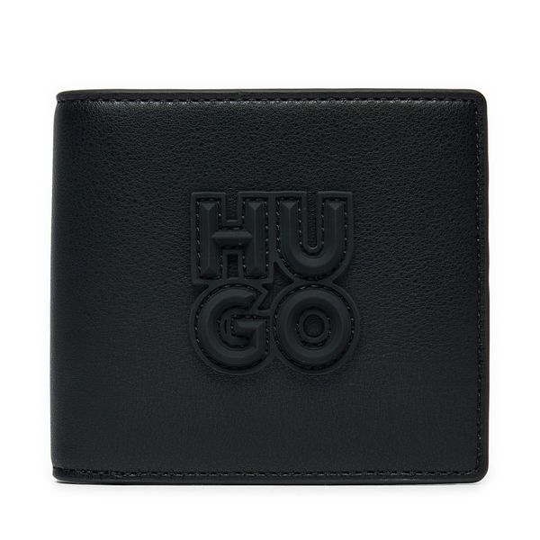 HUGO Малък мъжки портфейл HUGO STK 50536043 Черен