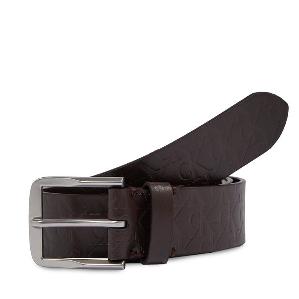Calvin Klein Jeans Мъжки колан Calvin Klein Jeans Classic Flat Lthr Belt 35Mm Aop K50K511518 Кафяв