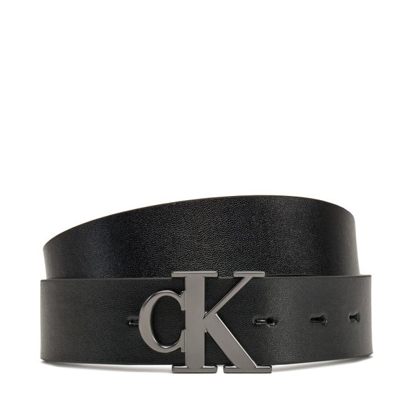 Calvin Klein Jeans Мъжки колан Calvin Klein Jeans Monogram Plaque 35mm Rev/Adj LV04G7002G Черен