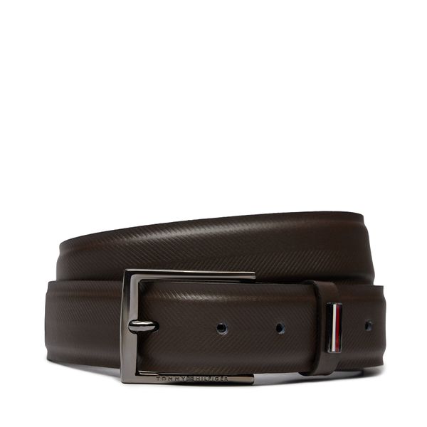 Tommy Hilfiger Мъжки колан Tommy Hilfiger Business Texture 3.5 Adj AM0AM12069 Кафяв