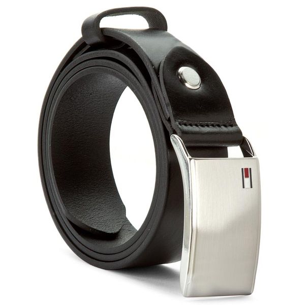 Tommy Hilfiger Мъжки колан Tommy Hilfiger Th Plaque Belt 3.5 Adj AM0AM01995 Черен