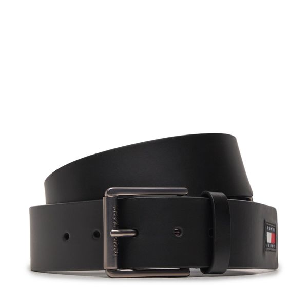 Tommy Jeans Мъжки колан Tommy Jeans Tjm Flag Leather 4.0 AM0AM12340 Черен