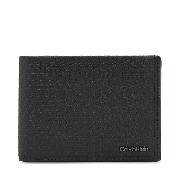 Calvin Klein Мъжки портфейл Calvin Klein Minimalism Trifold 10Cc W/Coin K50K510902 Black/Tonal Mono 01O