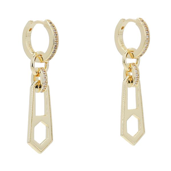 Luv AJ Обици Luv AJ Mini Zipper Huggies HOL22-E-MZH-G Gold