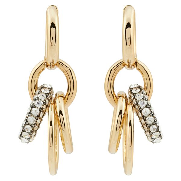 Tory Burch Обици Tory Burch Miller Pave Interlocking Earring 160179 Златист