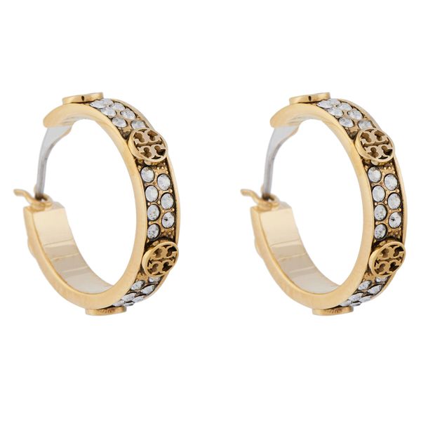 Tory Burch Обици Tory Burch Small Miller Stud Hoop 153688 Златист
