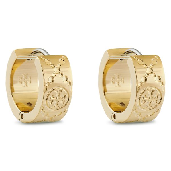Tory Burch Обици Tory Burch T Monogram Small Hoop Earring 159310 Златист