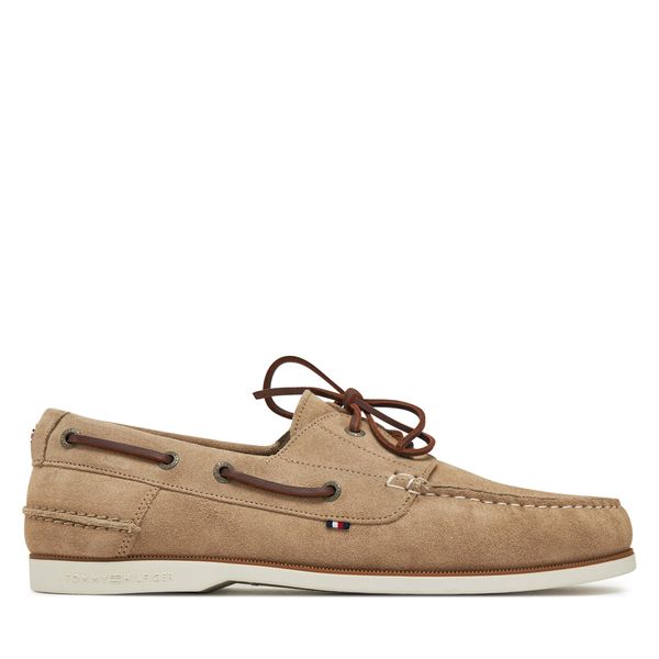 Tommy Hilfiger Обувки Tommy Hilfiger Th Boat Shoe Core Suede FM0FM05387 Бежов