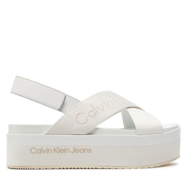 Calvin Klein Jeans Сандали Calvin Klein Jeans Flatform Sandal Sling In Mr YW0YW01362 Off White YBR