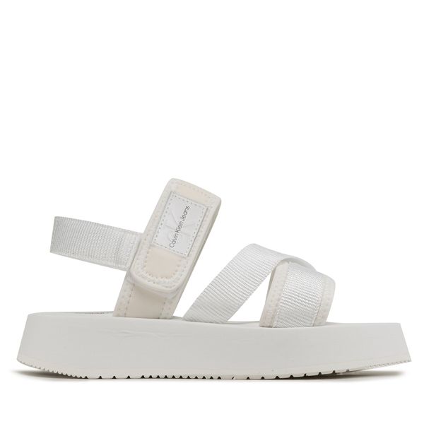 Calvin Klein Jeans Сандали Calvin Klein Jeans Prefresato Sandal Bagde YW0YW00967 Бял