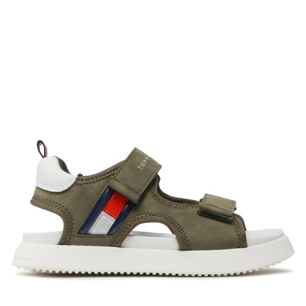 Tommy Hilfiger Сандали Tommy Hilfiger Flag Velcro Sandal T3B2-32906-1355 M Каки