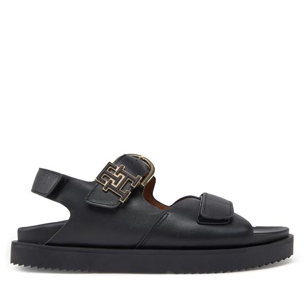 Tommy Hilfiger Сандали Tommy Hilfiger Leather Sporty Sandal FW0FW08799 Черен