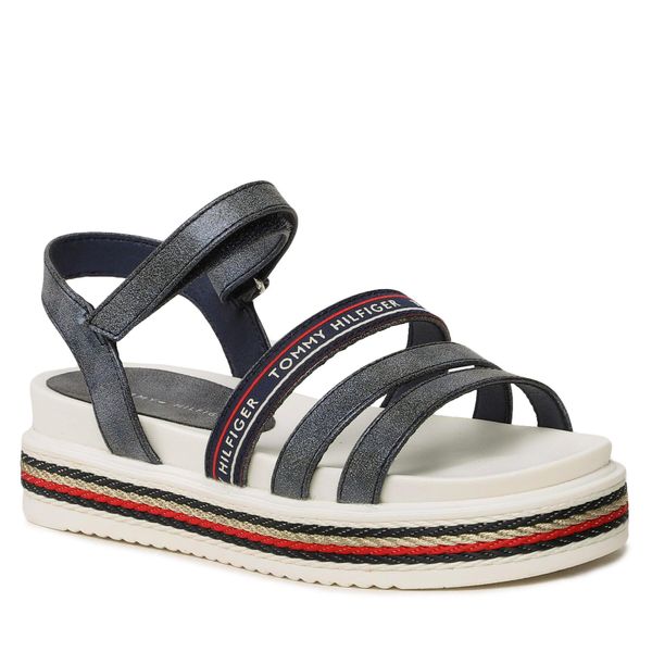 Tommy Hilfiger Сандали Tommy Hilfiger Platform Velcro Sandal T3A2-32763-0568 M Тъмносин