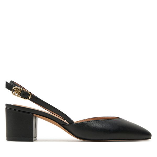 Tommy Hilfiger Сандали Tommy Hilfiger Pump Slingback Smooth Leather FW0FW08621 Черен