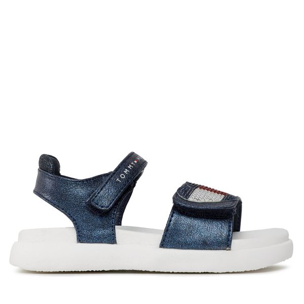 Tommy Hilfiger Сандали Tommy Hilfiger Strass Heart Velcro Sandal T1A2-32752-1367 S Тъмносин