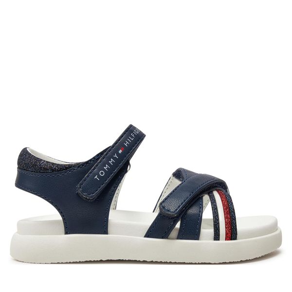 Tommy Hilfiger Сандали Tommy Hilfiger Strippes Velcro Sanadal T1A2-33234-0326 S Тъмносин