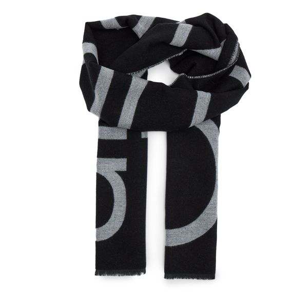 Calvin Klein Шал Calvin Klein Fringes 2-Tones Wool Blend Scarf K60K612028 Черен