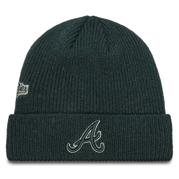 New Era Шапка New Era Atlanta Braves World Series Patch Cuff Knit Beanie 60580730 Зелен