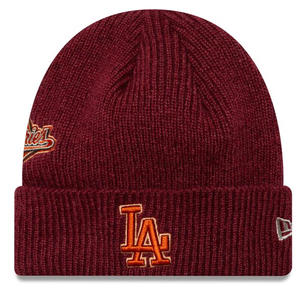 New Era Шапка New Era LA Dodgers World Series Patch Cuff Knit Beanie 60580732 Червен