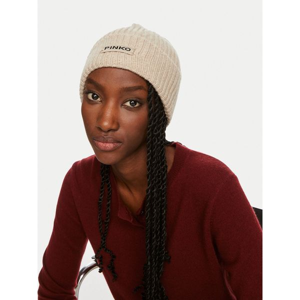 Pinko Шапка Pinko Lambkin Cuffia AI 24-25 BLK01 104489 A1CH Бежов