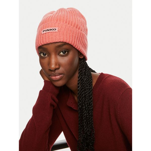 Pinko Шапка Pinko Lambkin Cuffia AI 24-25 BLK01 104489 A1CH Коралов