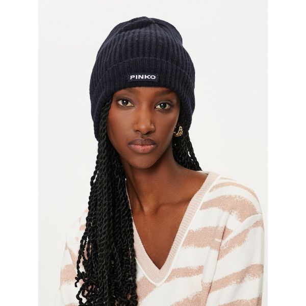 Pinko Шапка Pinko Lambkin Cuffia AI 24-25 BLK01 104489 A1CH Тъмносин