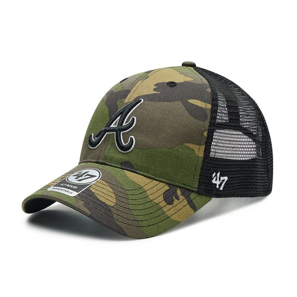47 Brand Шапка с козирка 47 Brand MLB Atlanta Braves Branson Trucker B-CBRAN01GWP-CMB Зелен