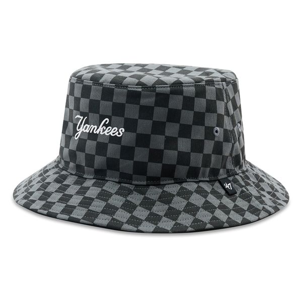 47 Brand Шапка с козирка 47 Brand MLB New York Yankees Check Up Script 47 BUCKET B-CHKBK17GWF-CC Charcoal