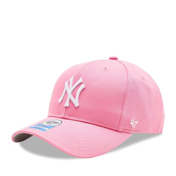 47 Brand Шапка с козирка 47 Brand MLB New York Yankees Raised Basic '47 MVP B-RAC17CTP-RSA Rose