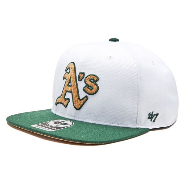 47 Brand Шапка с козирка 47 Brand MLB Oakland Athletics Corkscrew 47 CAPTAIN B-CORKS18WBP-WH White