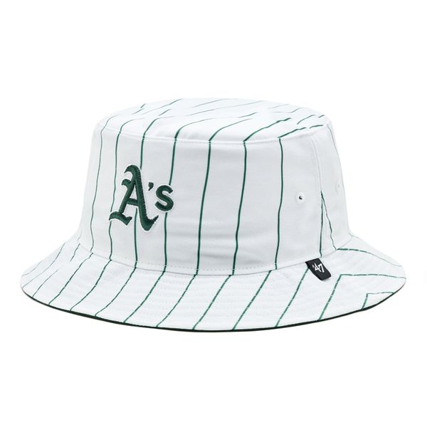 47 Brand Шапка с козирка 47 Brand MLB Oakland Athletics Pinstriped '47 BUCKET B-PINSD18PTF-DG Dark Green