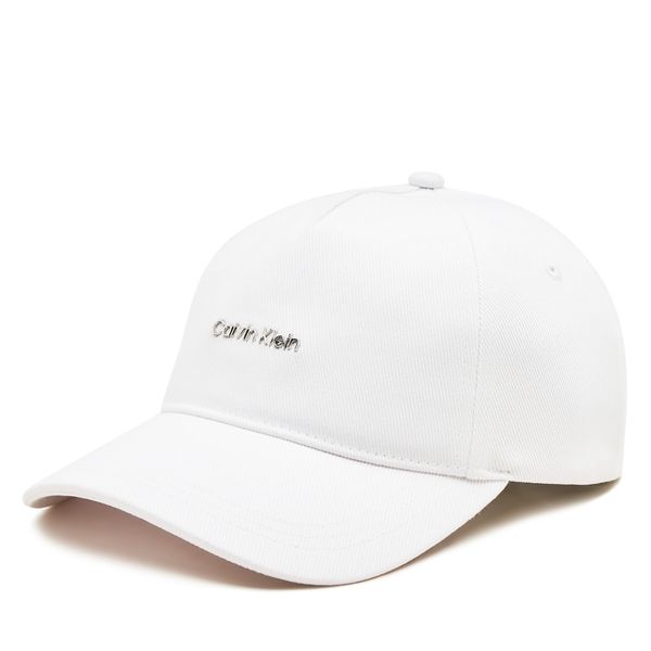 Calvin Klein Шапка с козирка Calvin Klein Calvin Lettering Canvas Cap K60K612764 Бял