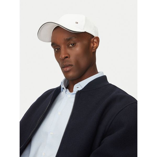 Tommy Hilfiger Шапка с козирка Tommy Hilfiger Corp Flannel AM0AM13164 Бял