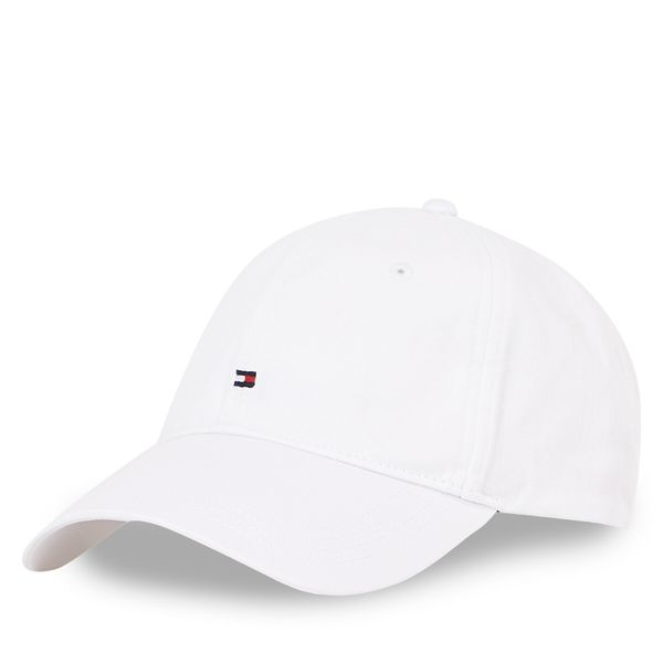 Tommy Hilfiger Шапка с козирка Tommy Hilfiger Essential Flag Soft Cap AW0AW17131 Бял