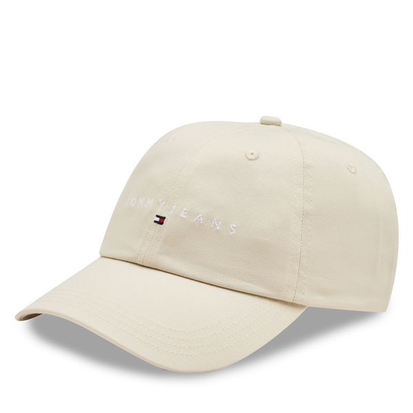 Tommy Jeans Шапка с козирка Tommy Jeans Tjm Linear Logo 6-Panel Cap AM0AM12894 Екрю