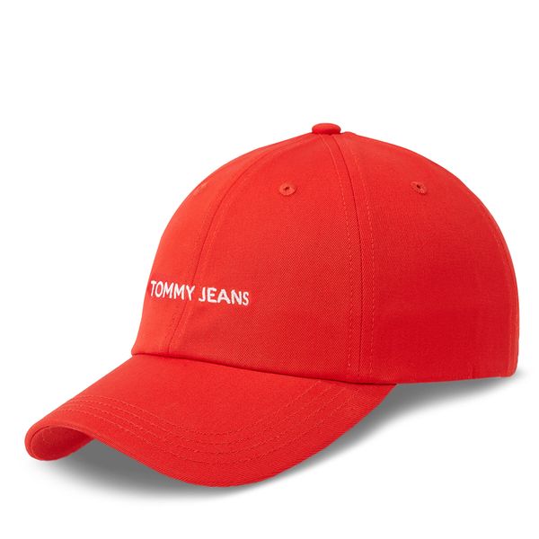 Tommy Jeans Шапка с козирка Tommy Jeans Tjw Linear Logo Cap AW0AW15845 Medium Red XLD