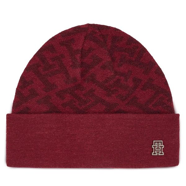 Tommy Hilfiger Шапка Tommy Hilfiger Monogram All Over Beanie AW0AW15327 Rouge XJS