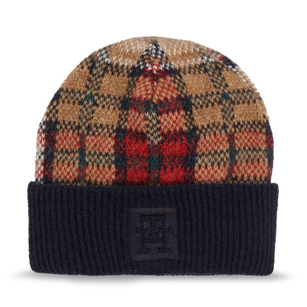 Tommy Hilfiger Шапка Tommy Hilfiger Tommy Check Beanie AW0AW15315 Space Blue DW6