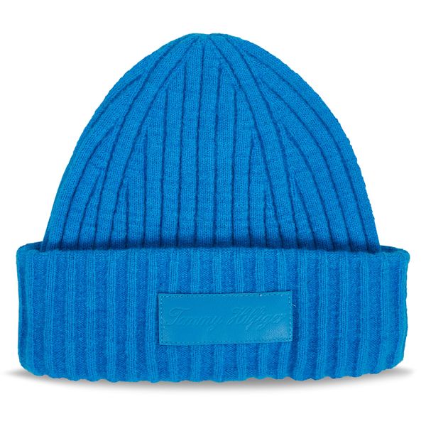 Tommy Hilfiger Шапка Tommy Hilfiger Tommy Twist Beanie AW0AW15325 Cerulean Aqua CZU