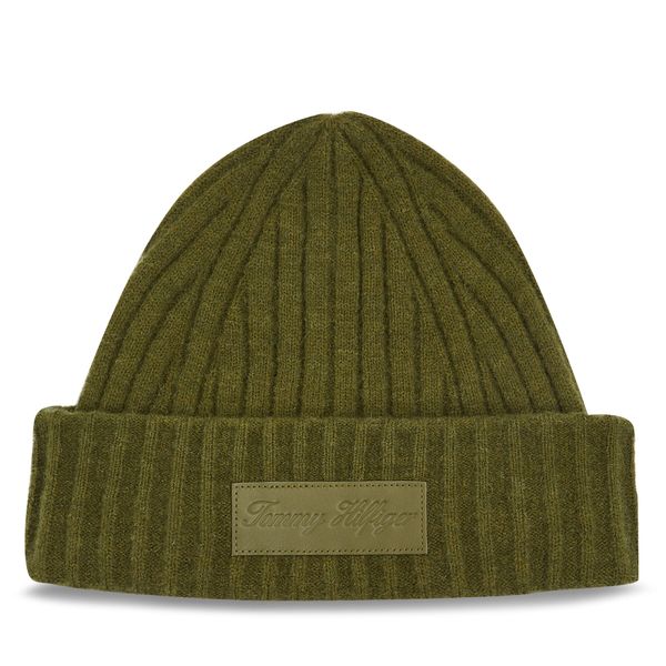 Tommy Hilfiger Шапка Tommy Hilfiger Tommy Twist Beanie AW0AW15325 Putting Green MS2