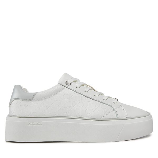 Calvin Klein Сникърси Calvin Klein Flatform C Lace Up - Mono Mix HW0HW01870 Бял