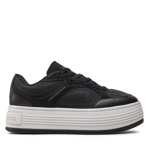 Calvin Klein Jeans Сникърси Calvin Klein Jeans Bold Platf Low Lace Mix In Mtl YW0YW01471 Черен